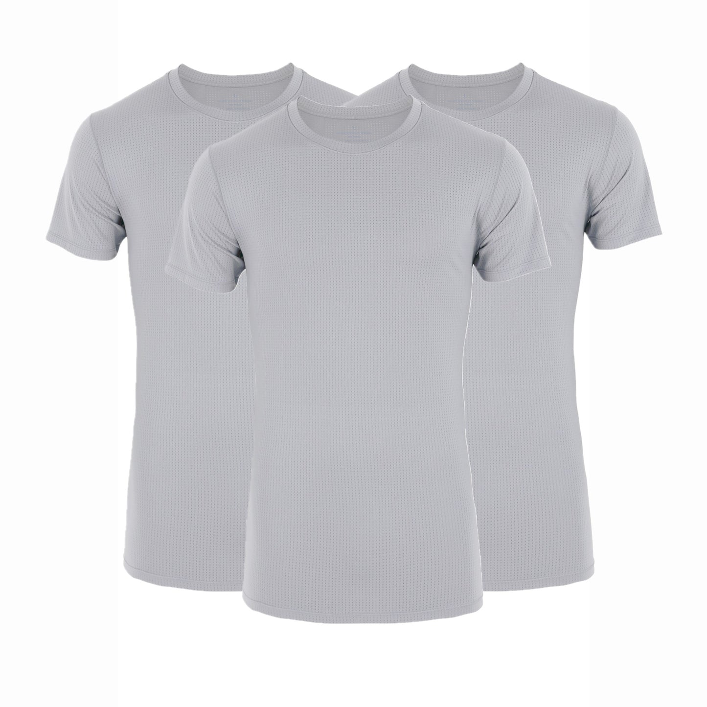 Men's Workout Short Sleeve Dry Fit Top L. Grey 3 Set