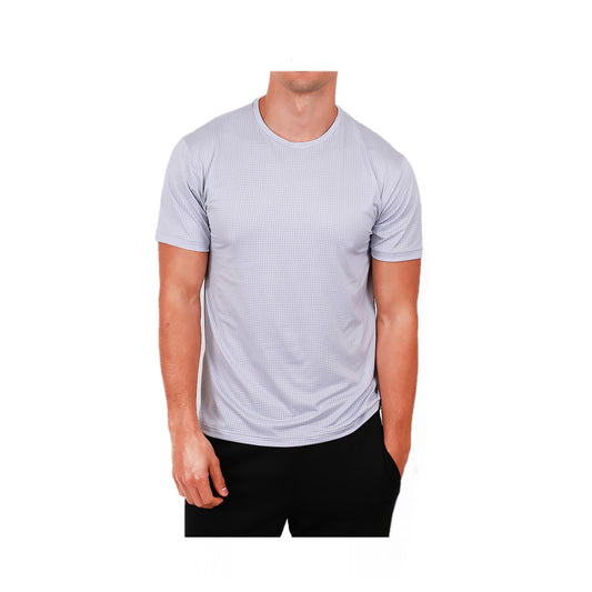 Men's Workout Short Sleeve Dry Fit Top L.Grey