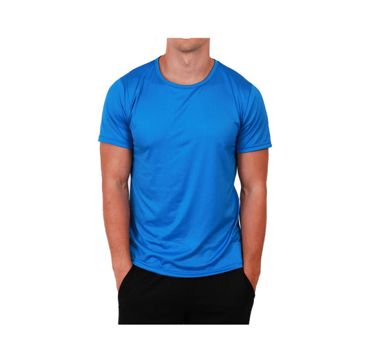Men'sWorkout Short Sleeve Dry Fit Top L.Blue